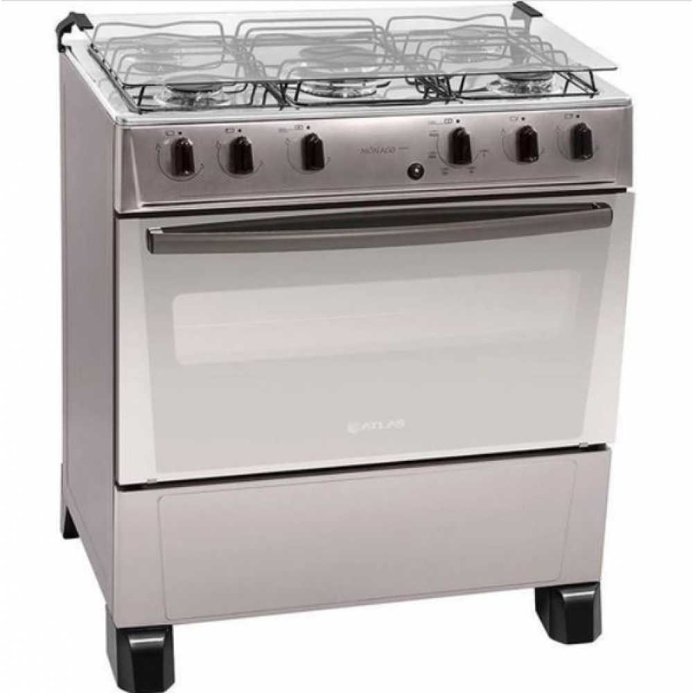 ATLAS FOGAO MONACO 5BC INOX ACENDIMENTO AUTOMATICO
